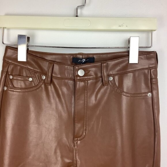 7 FOR ALL MANKIND FAUX LEATHER PANTS S - Picture 3 of 11